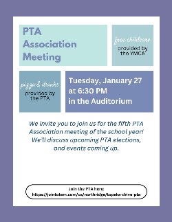 Topeka Drive PTA Association Meeting Flyer